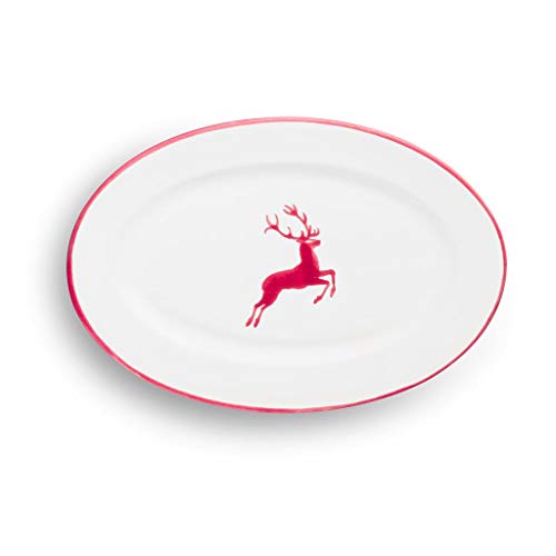 gmundner-keramik-platte-oval-fahne-go-bordeauxroter-hirsch-21-x-14-cm-handgemach image 4