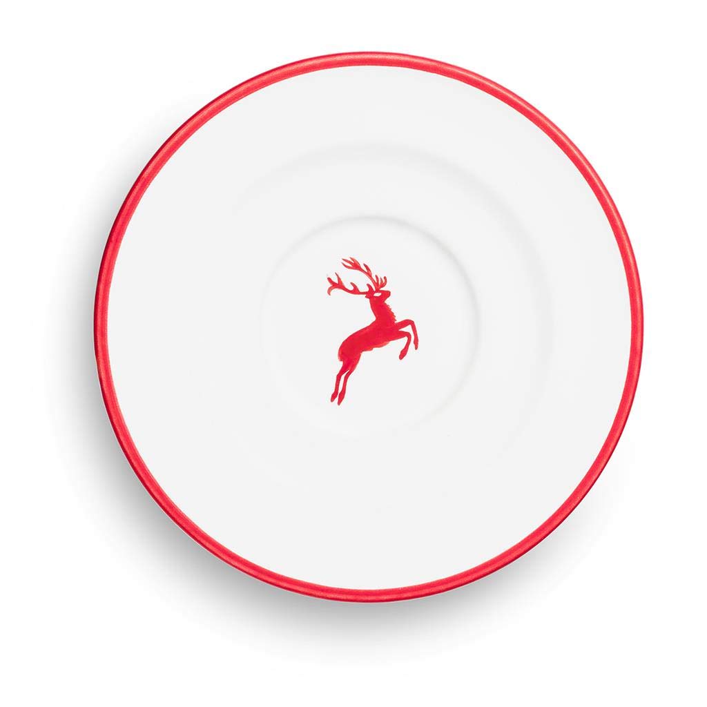 gmundner-keramik-rubinroter-hirsch-unterteller-cappuccino-gourmet-14-cm image 2