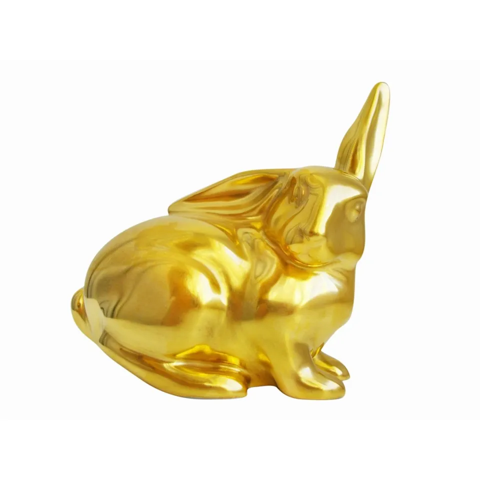 augarten-hase-sitzend-vergoldet image 1