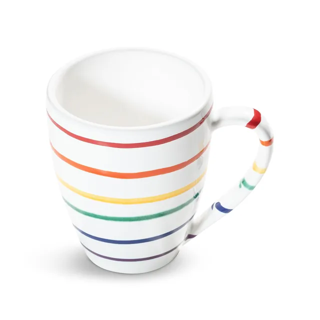 gmundner-keramik-fr3ehst3ecksbecher-max-regenbogen-geflammt-0-3-liter image 1