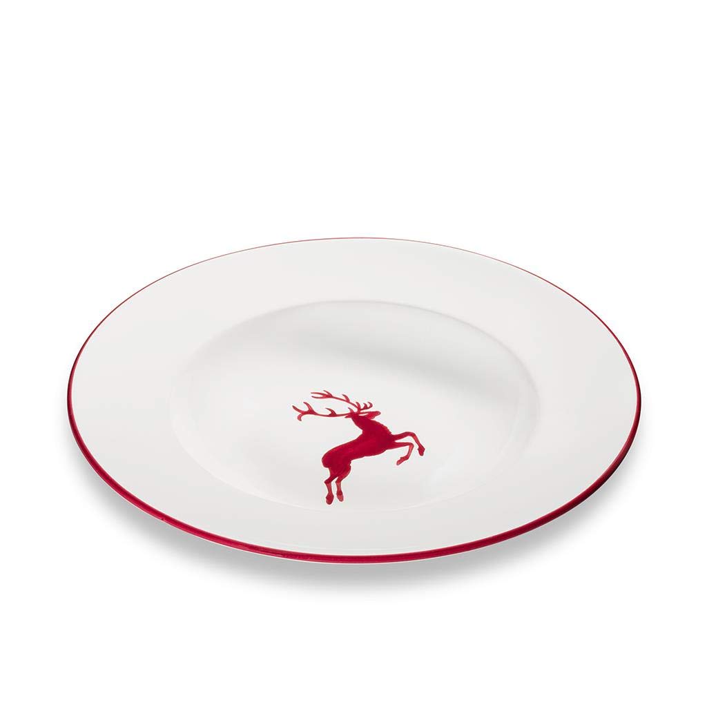 gmundner-keramik-pastateller-gourmet-bordeauxroter-hirsch-29-cm-handgemacht-in-s image 1