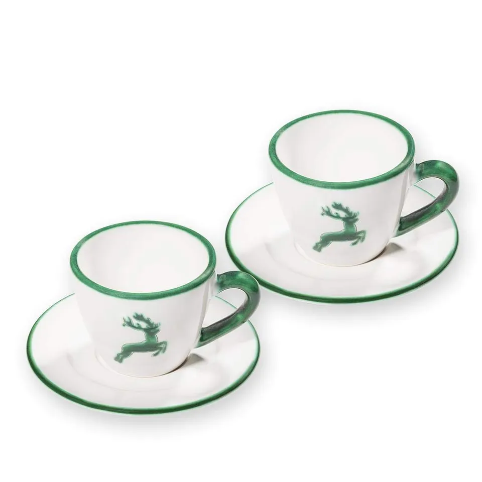 gmundner-keramik-espresso-f-r-2-gourmet-kaffeeset-gr-ner-hirsch image 1