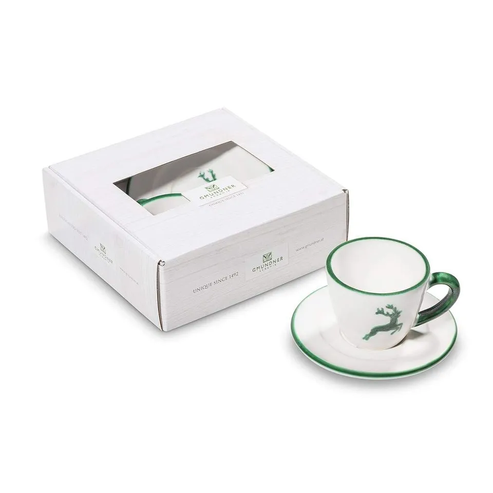 gmundner-keramik-espresso-for-you-gourmet-geschirrset-gr-ner-hirsch-2-teilig-han image 1