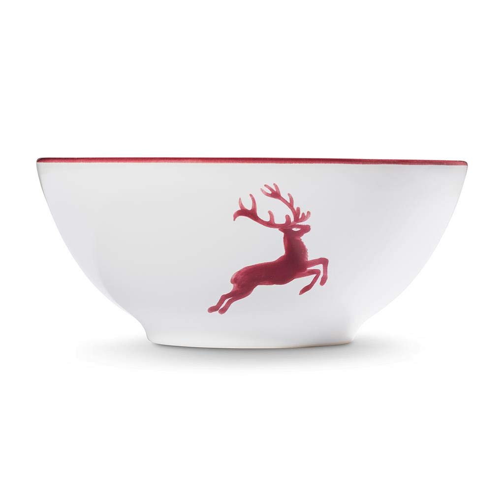 gmundner-keramik-sch-ssel-bordeauxroter-hirsch-17-cm-0-5-liter-handgemacht-in-st image 2