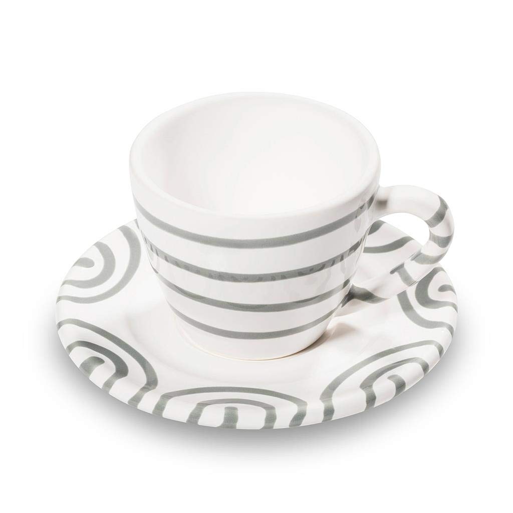 gmundner-keramik-espresso-for-you-gourmet-kaffeeset-2-teilig-graugeflammt-handge image 2