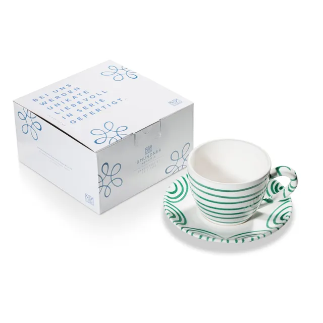 gmundner-keramik-gr-ngeflammt-teetasse-maxima-mit-unterteller-im-geschenkkarton image 1
