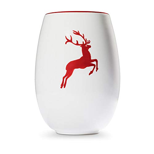 gmundner-keramik-vase-21-cm-rubinroter-hirsch image 4