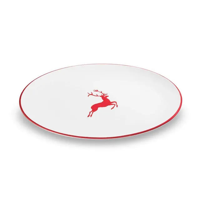 gmundner-keramik-platte-oval-33-x-26-cm-rubinroter-hirsch image 1