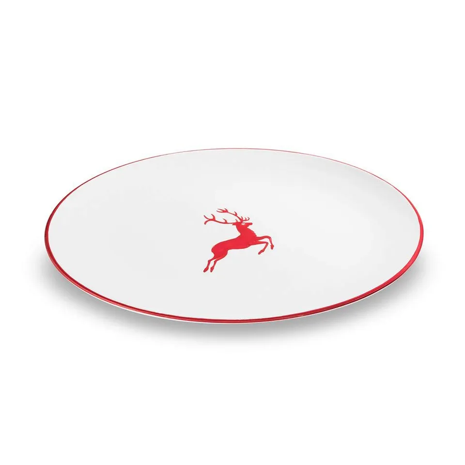 gmundner-keramik-platte-oval-33-x-26-cm-rubinroter-hirsch image 1