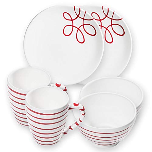 gmundner-keramik-h-ttenfr-hst-ck-cup-f-r-2-geschirrset-6-teilig-pur-geflammt-rot image 2