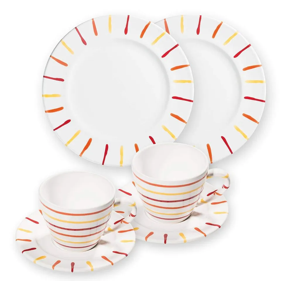 gmundner-keramik-breakfast-for-two-gourmet-geschirrset-landlust-6-teilig-handgem image 1