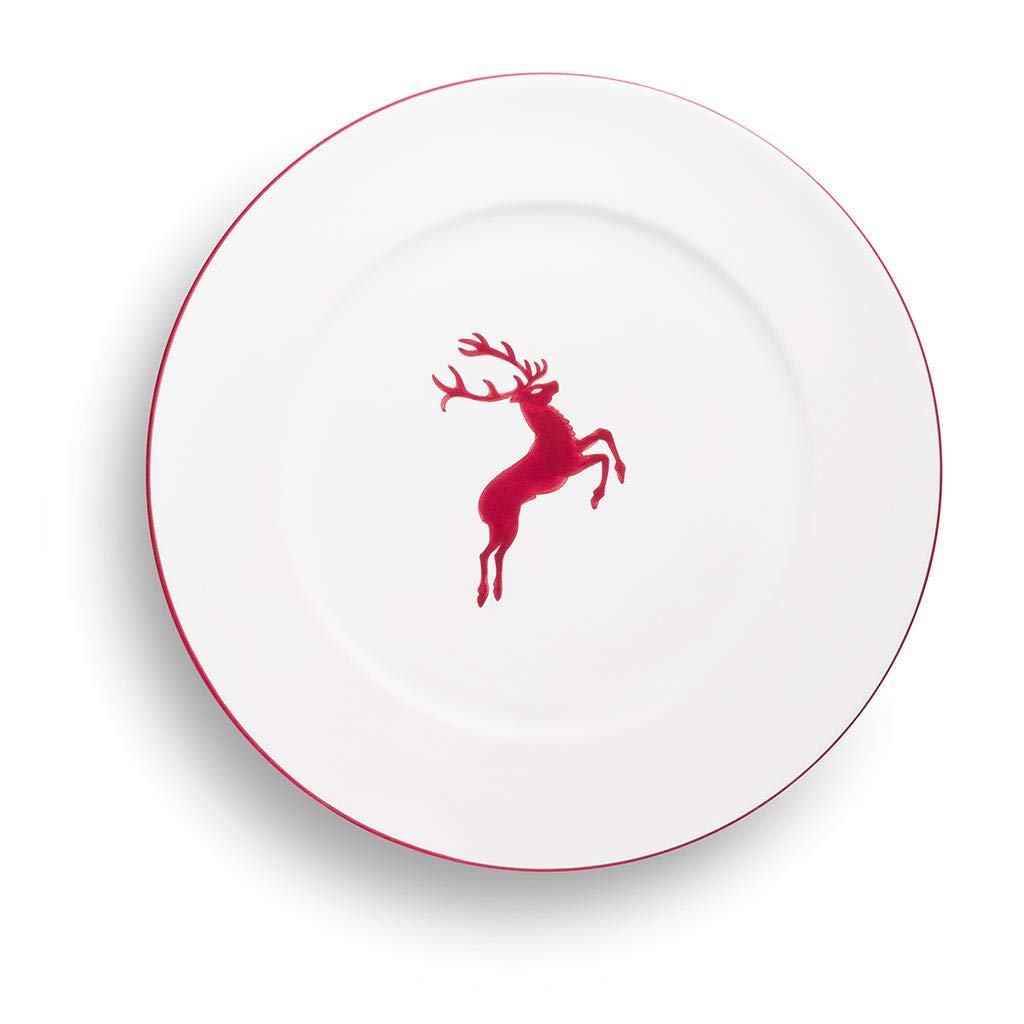 gmundner-keramik-speiseteller-gourmet-29-cm-bordeauxroter-hirsch image 2