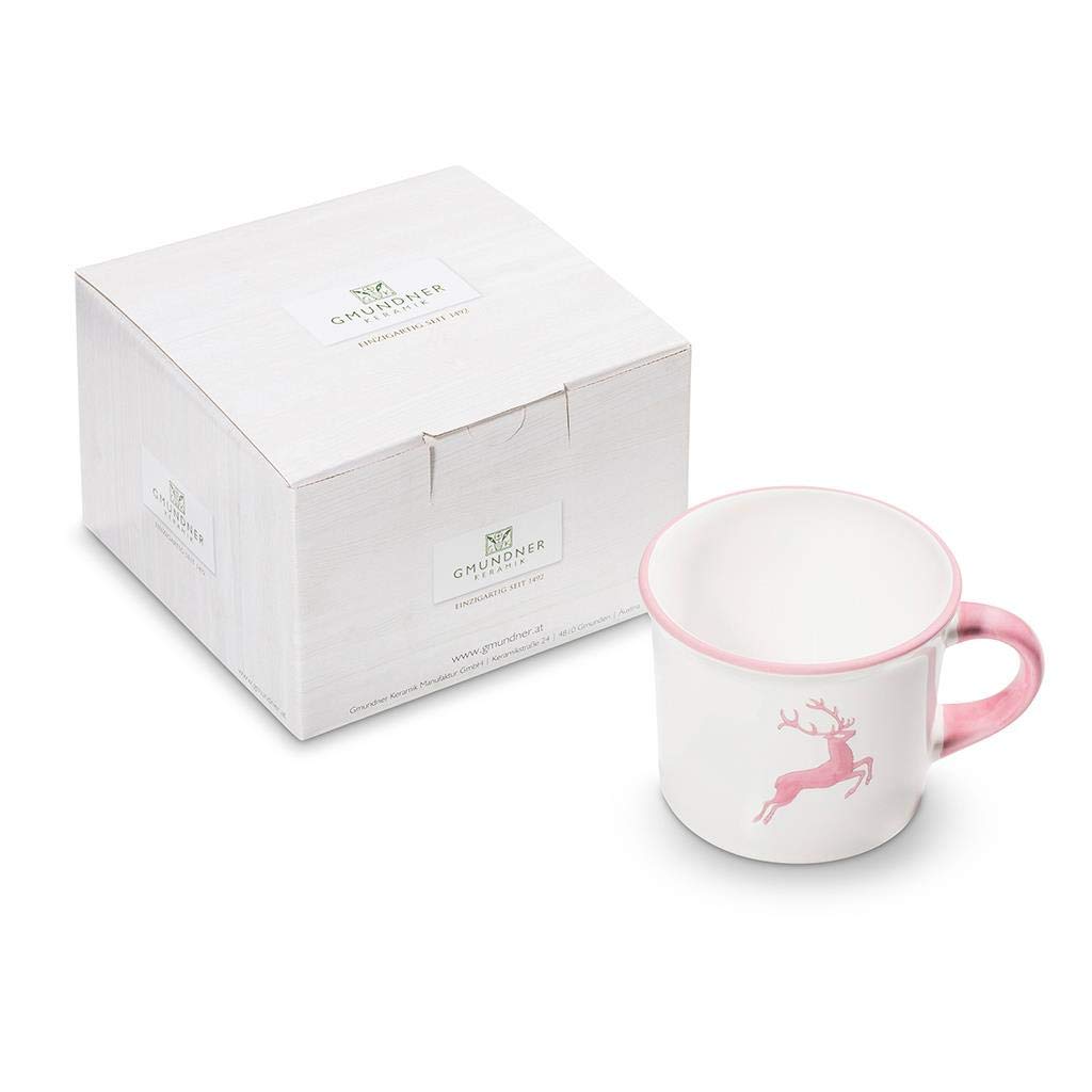 gmundner-keramik-kaffeeh3c4ferl-glatt-0-24-l-rosa-hirsch-3cb7-tasse-handgemacht- image 1