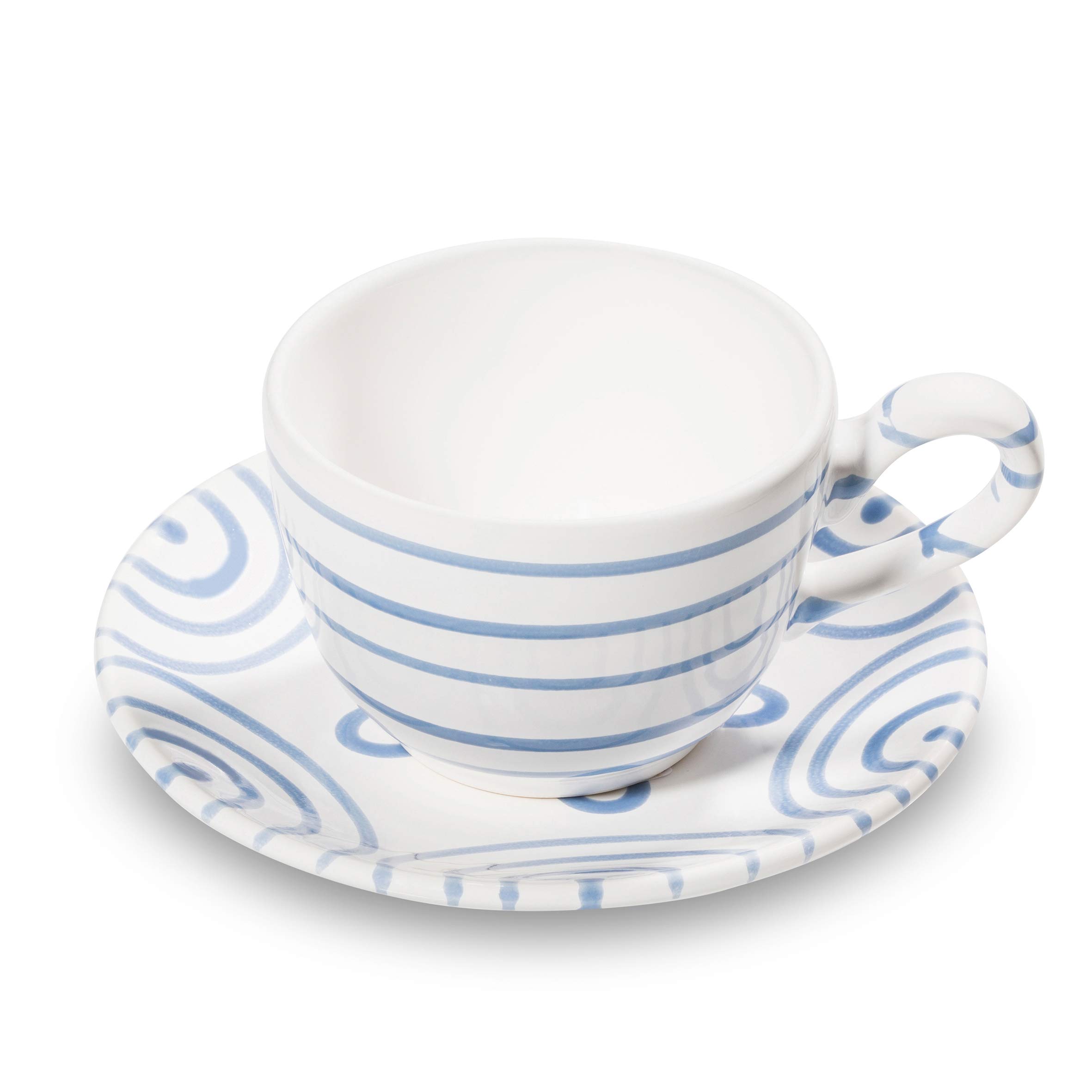 gmundner-keramik-blaugeflammt-kaffeetasse-mit-unterteller-set-2-teilig-0-19-l image 1