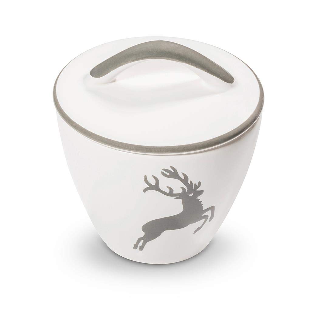 gmundner-keramik-grauer-hirsch-zuckerdose-gourmet-9-cm image 1