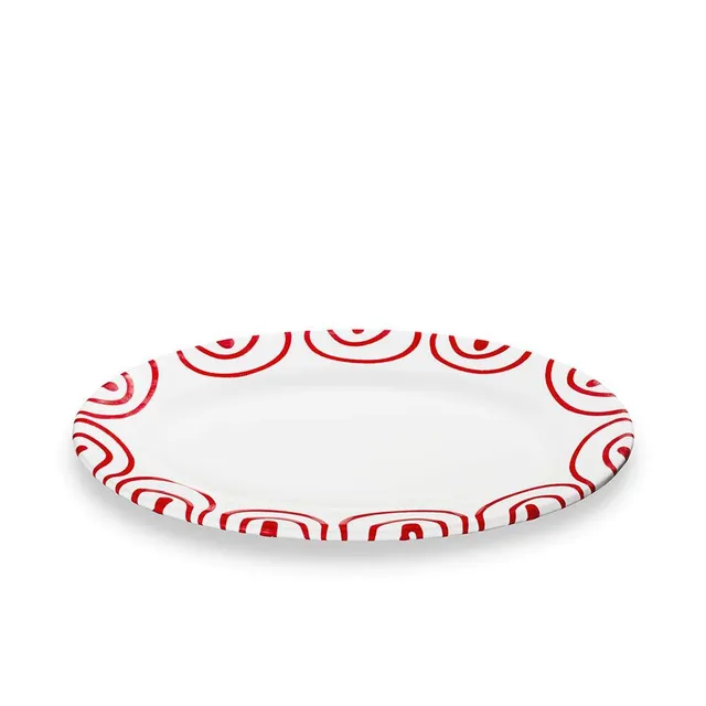 gmundner-keramik-platte-oval-fahne-gourmet-rotgeflammt-21-x-14-cm image 1