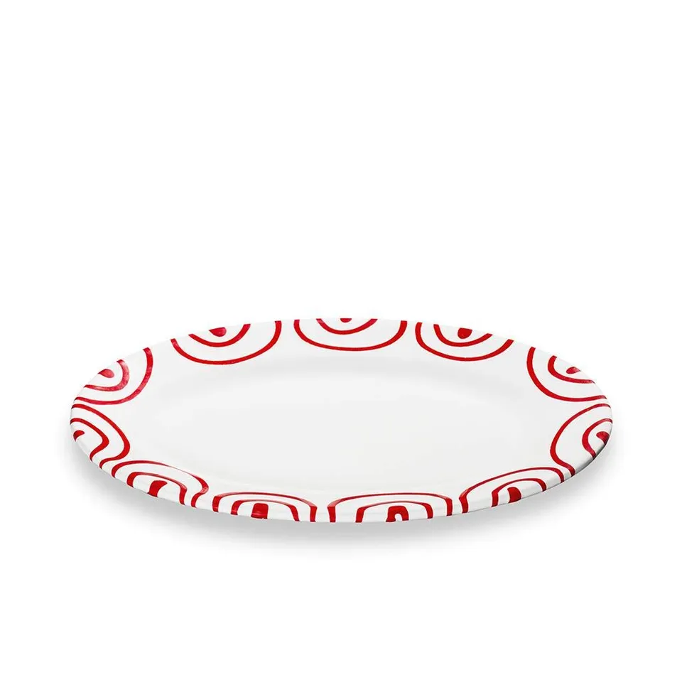 gmundner-keramik-platte-oval-fahne-gourmet-rotgeflammt-21-x-14-cm image 1
