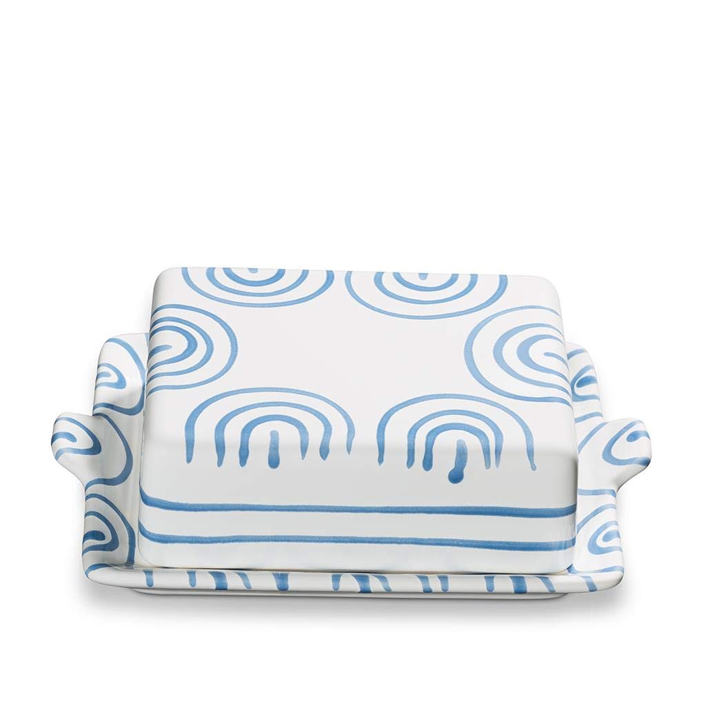 gmundner-keramik-butterdose-blaugeflammt-20-5-x-14-5-x-5-7-cm-handgemacht-in-ste image 1