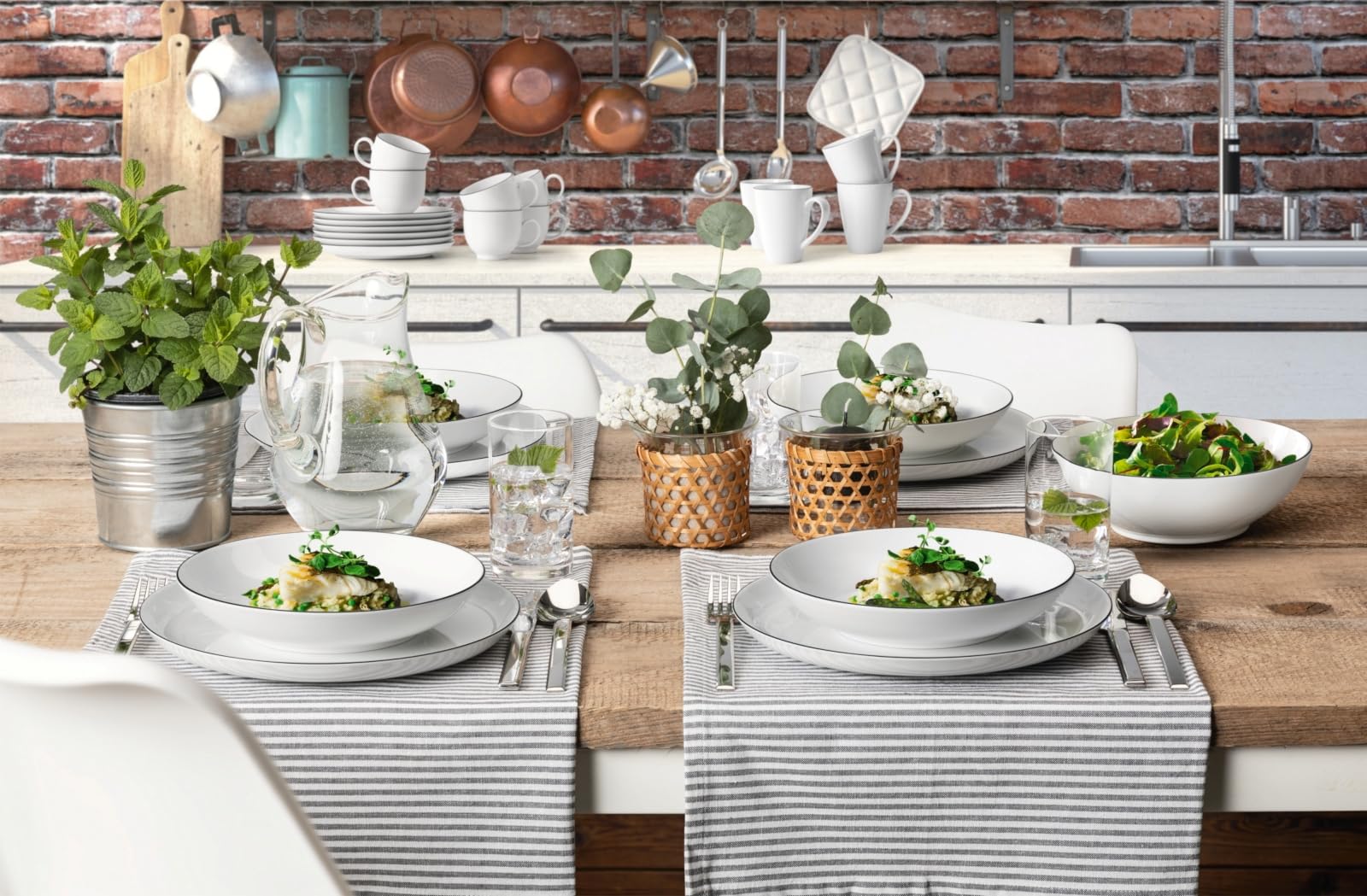 seltmann-weiden-lido-tafelservice-black-line-12-teilig-6-essteller-26-cm-6-suppe image 6