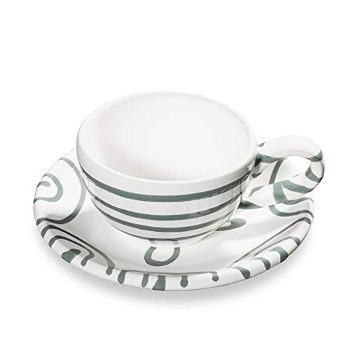 gmundner-keramik-mokkaset-tasse-unterteller-graugeflammt image 4