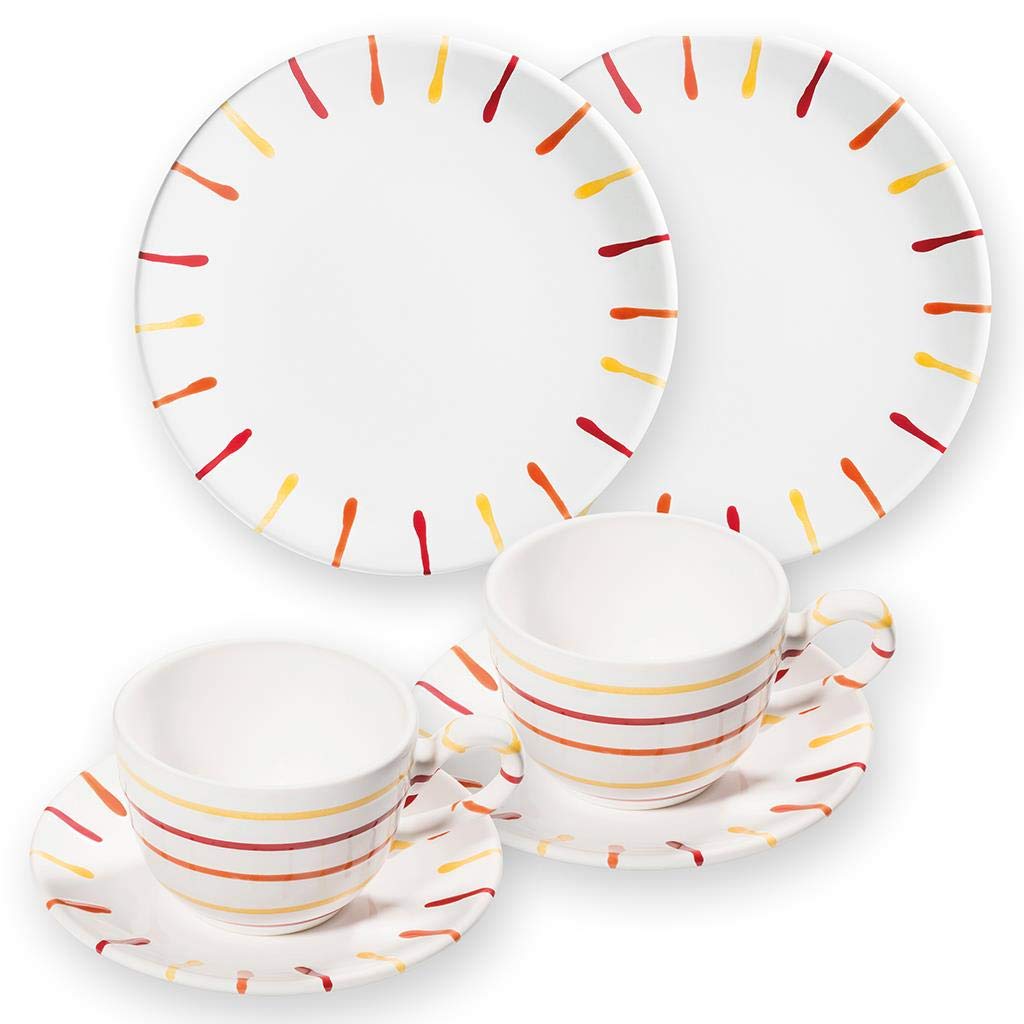gmundner-keramik-breakfast-for-two-classic-geschirrset-landlust-6-teilig-handgem image 1