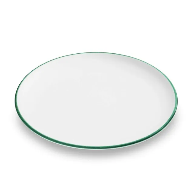 gmundner-keramik-speiseteller-cup-gr-ner-rand-25-cm-handgemacht-in-sterreich image 1