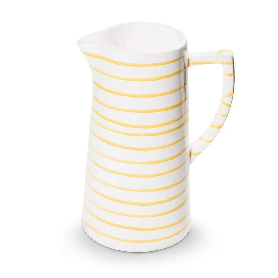 gmundner-keramik-wasserkrug-1-2-liter-gelbgeflammt image 1