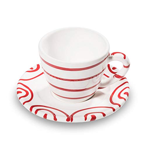 gmundner-keramik-rotgeflammt-espresso-for-you-gourmet-geschirrset-tasse-untertel image 5