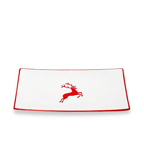 gmundner-keramik-platte-rechteckig-30-x-20-cm-rubinroter-hirsch-handgemacht-in-s image 3