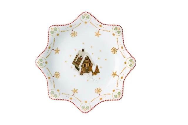 hutschenreuther-christmas-love-sternschale-25-cm-porzellan-schale-rot-beige image 1