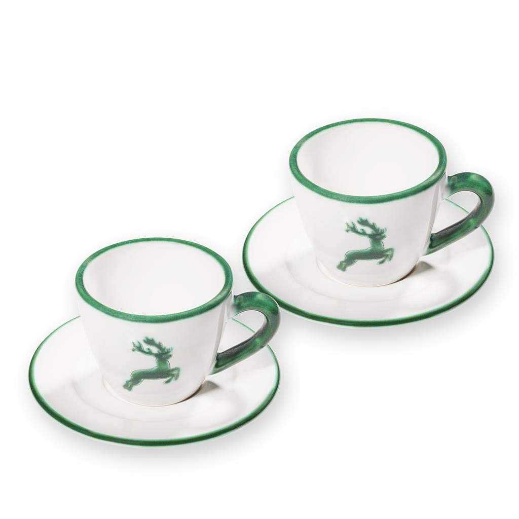 gmundner-keramik-espresso-f-r-2-gourmet-kaffeeset-gr-ner-hirsch image 1