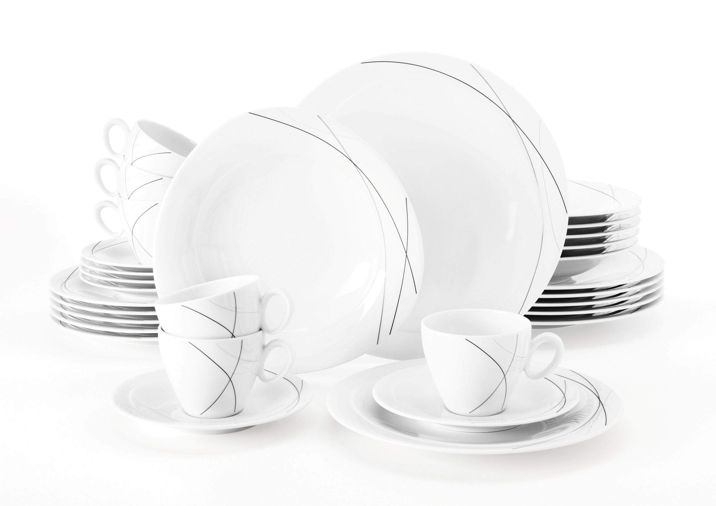 seltmann-weiden-trio-highline-tafelservice-12-teilig-6-speise-6-suppenteller-wei image 5