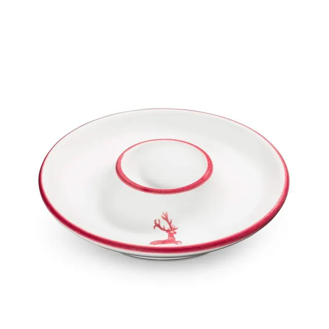 gmundner-keramik-eierbecher-glatt-12-cm-bordeauxroter-hirsch-handgemacht image 1