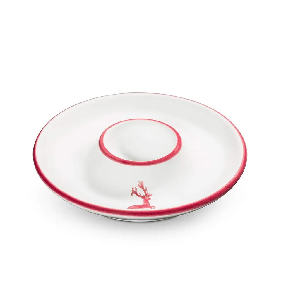gmundner-keramik-eierbecher-glatt-12-cm-bordeauxroter-hirsch-handgemacht image 1