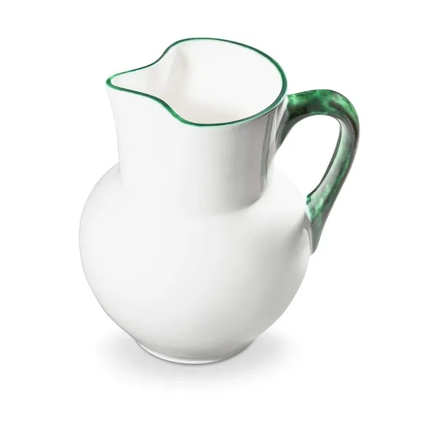 gmundner-keramik-krug-wiener-form-1-5-liter-gr-ner-rand-handgemacht-in-sterreich image 1