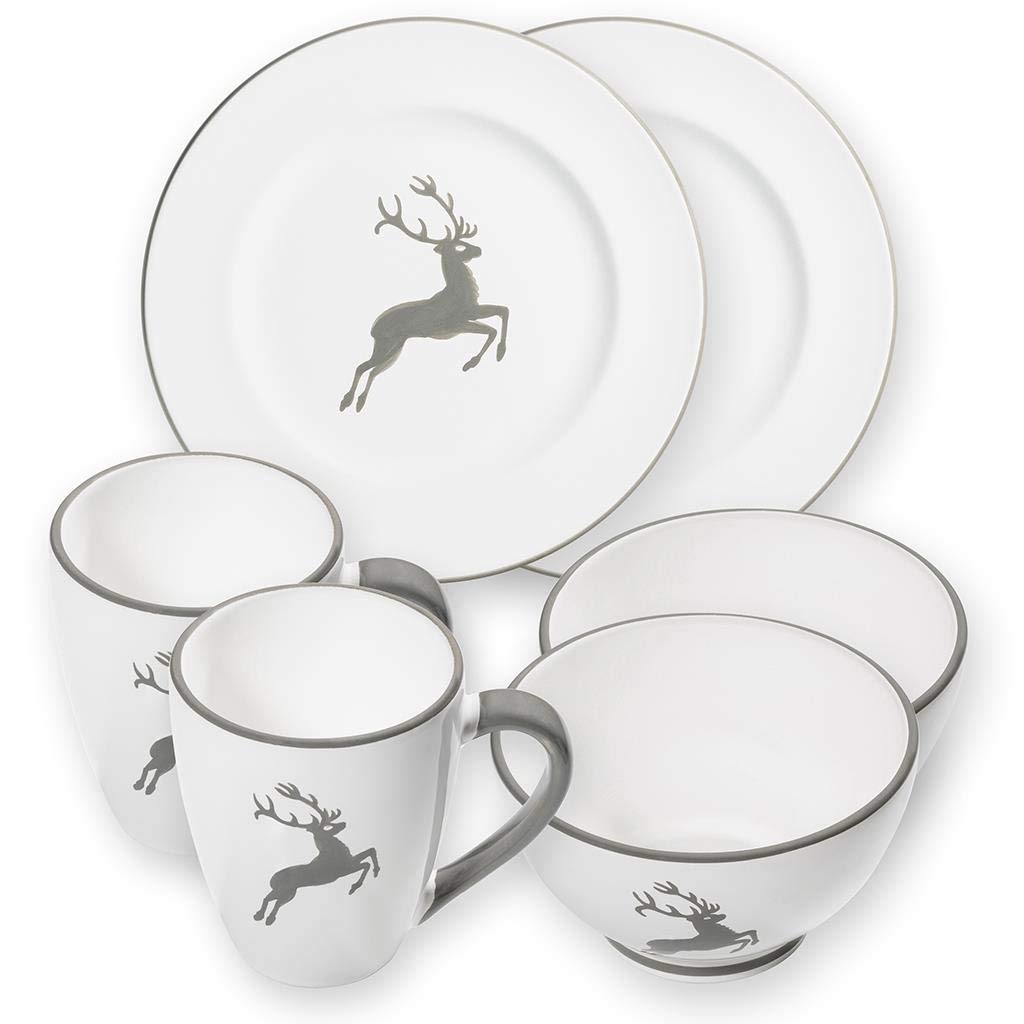gmundner-keramik-gourmet-hfcttenfrfchstfcck-ffcr-2-grauer-hirsch-d3-6-teiliges-g image 1