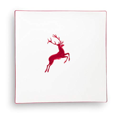 gmundner-keramik-platzteller-eckig-bordeauxroter-hirsch-31-x-31-cm-handgemacht-i image 4