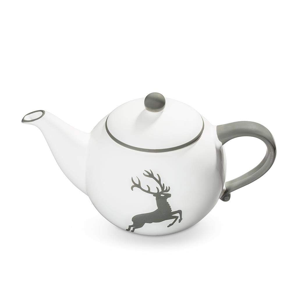 gmundner-keramik-teekanne-glatt-1-5-liter-grauer-hirsch image 1