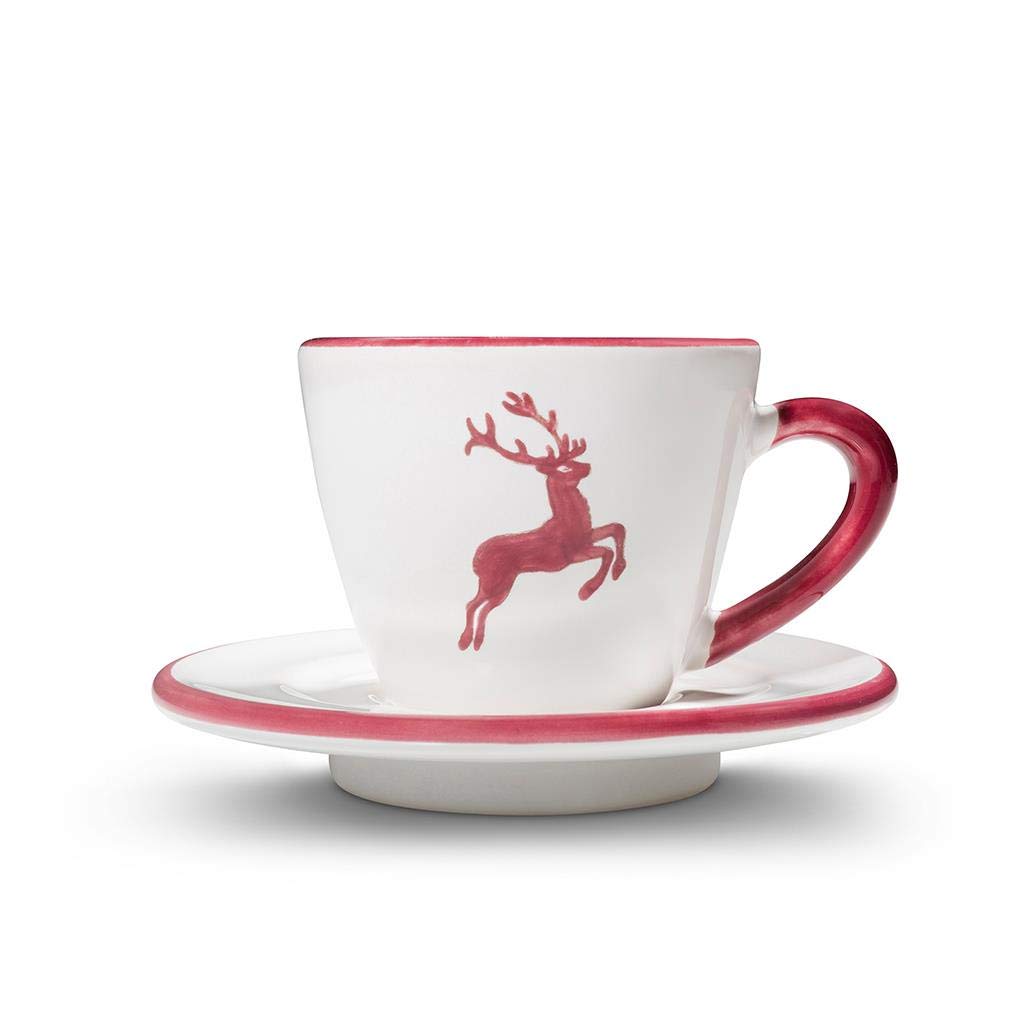 gmundner-keramik-espresso-for-you-gourmet-geschirrset-bordeauxroter-hirsch-handg image 3