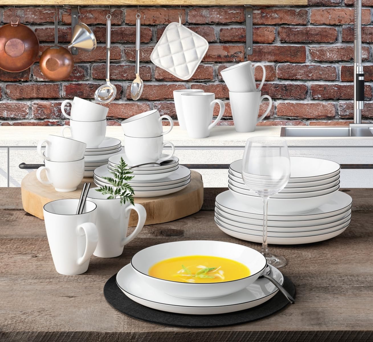 seltmann-weiden-lido-tafelservice-black-line-12-teilig-6-essteller-26-cm-6-suppe image 7