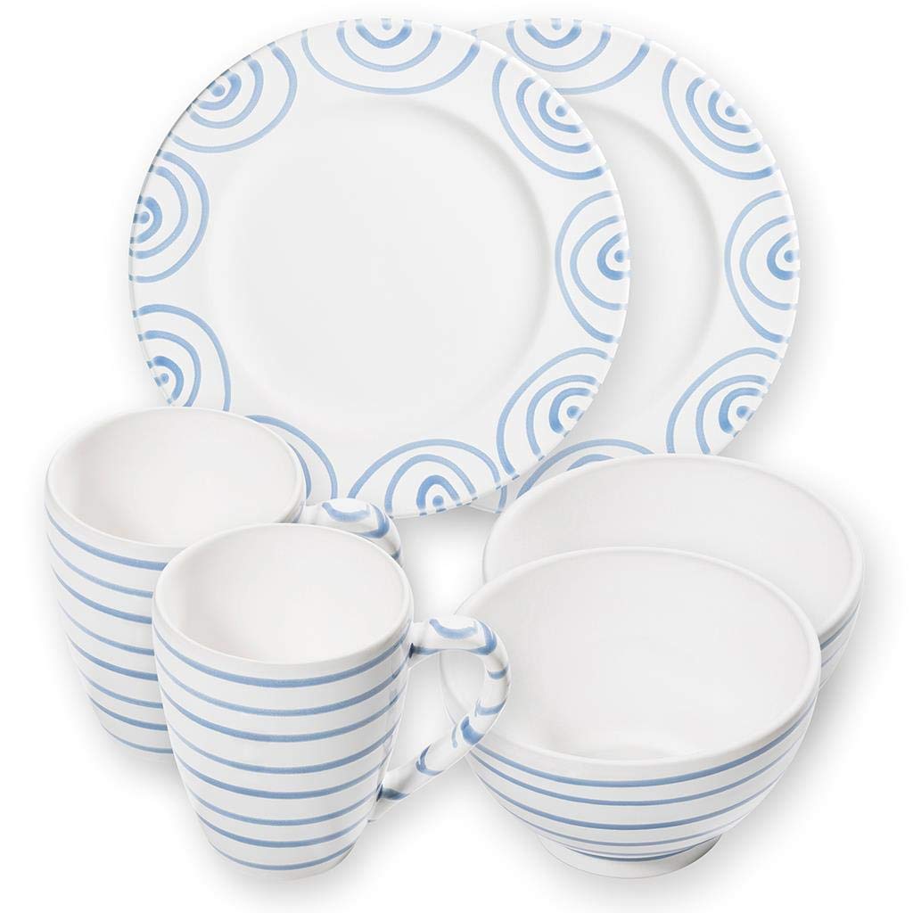 gmundner-keramik-h-ttenfr-hst-ck-gourmet-f-r-2-geschirrset-6-teilig-blaugeflammt image 1