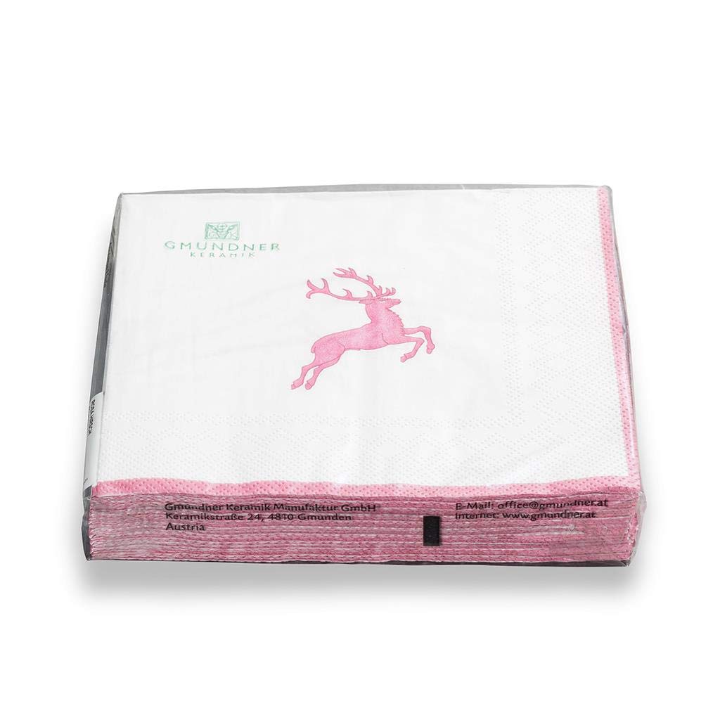 gmundner-keramik-lunchservietten-rosa-hirsch-3-lagig-20-stfcck image 1