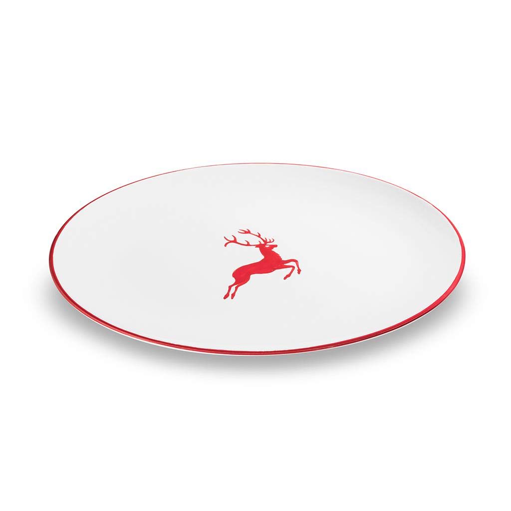 gmundner-keramik-platte-oval-33-x-26-cm-rubinroter-hirsch image 1