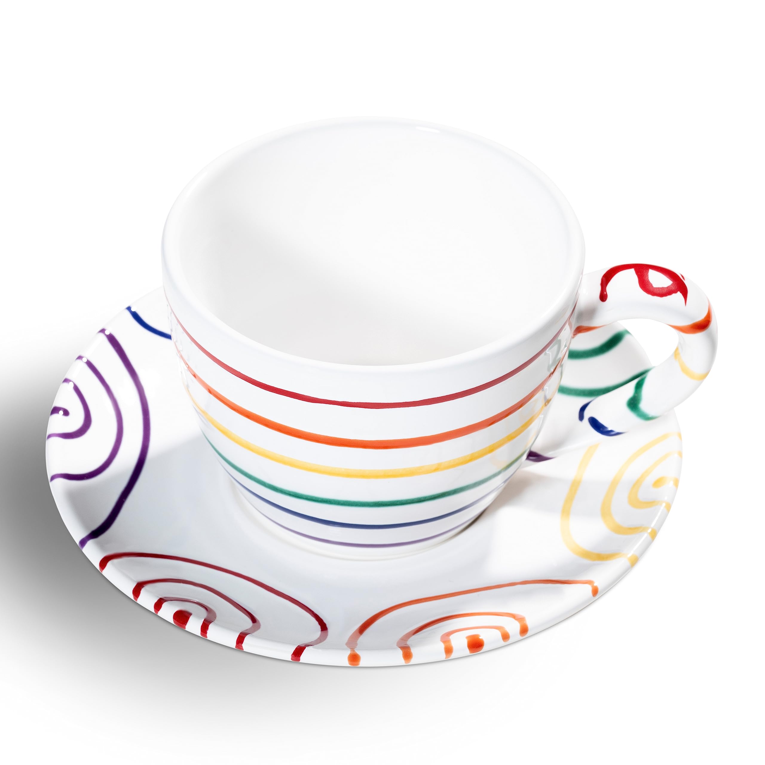 gmundner-keramik-teetasse-maxima-0-4-l-mit-unterteller-regenbogen image 1