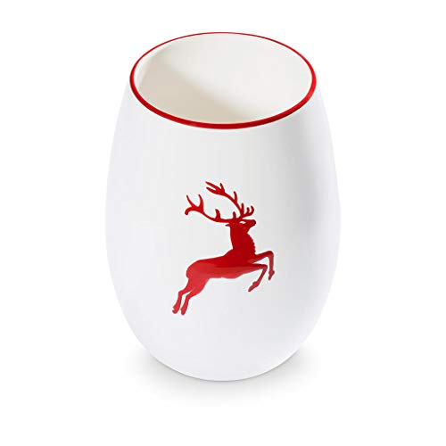 gmundner-keramik-vase-21-cm-rubinroter-hirsch image 3
