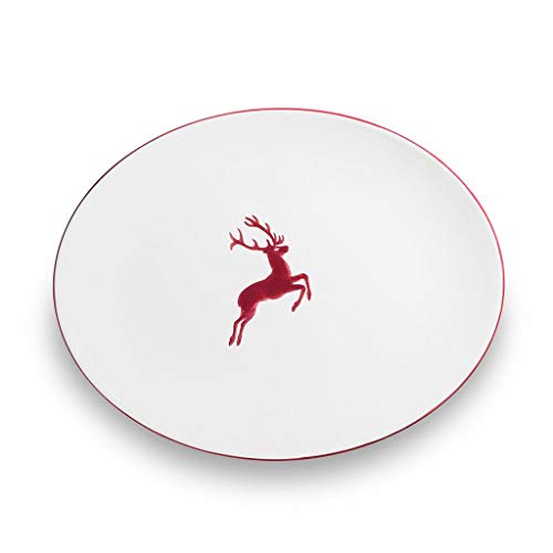 gmundner-keramik-platte-oval-bordeauxroter-hirsch-33-x-26-cm-handgemacht-in-ster image 4