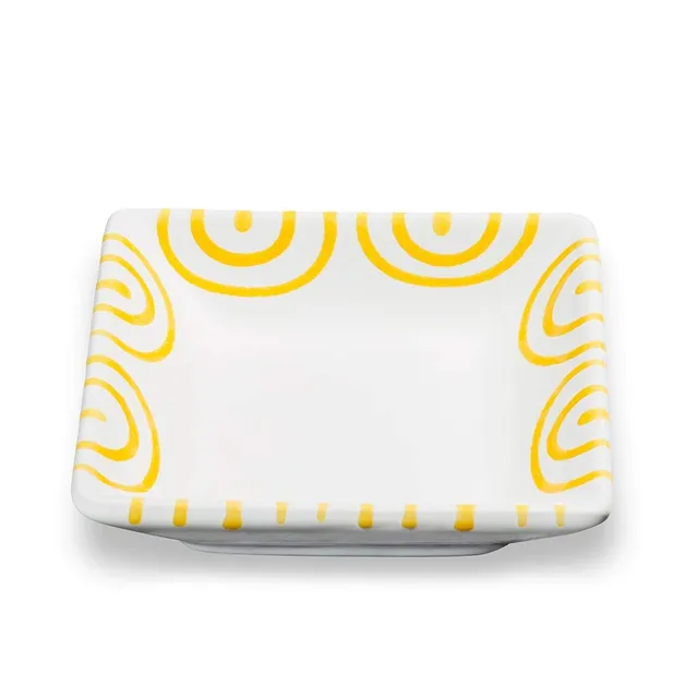 gmundner-keramik-snackschale-gelbgeflammt-11-x-11-cm-handgemacht-in-sterreich image 1
