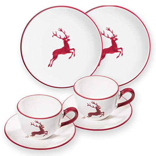 gmundner-keramik-breakfast-for-two-classic-bordeauxroter-hirsch image 2