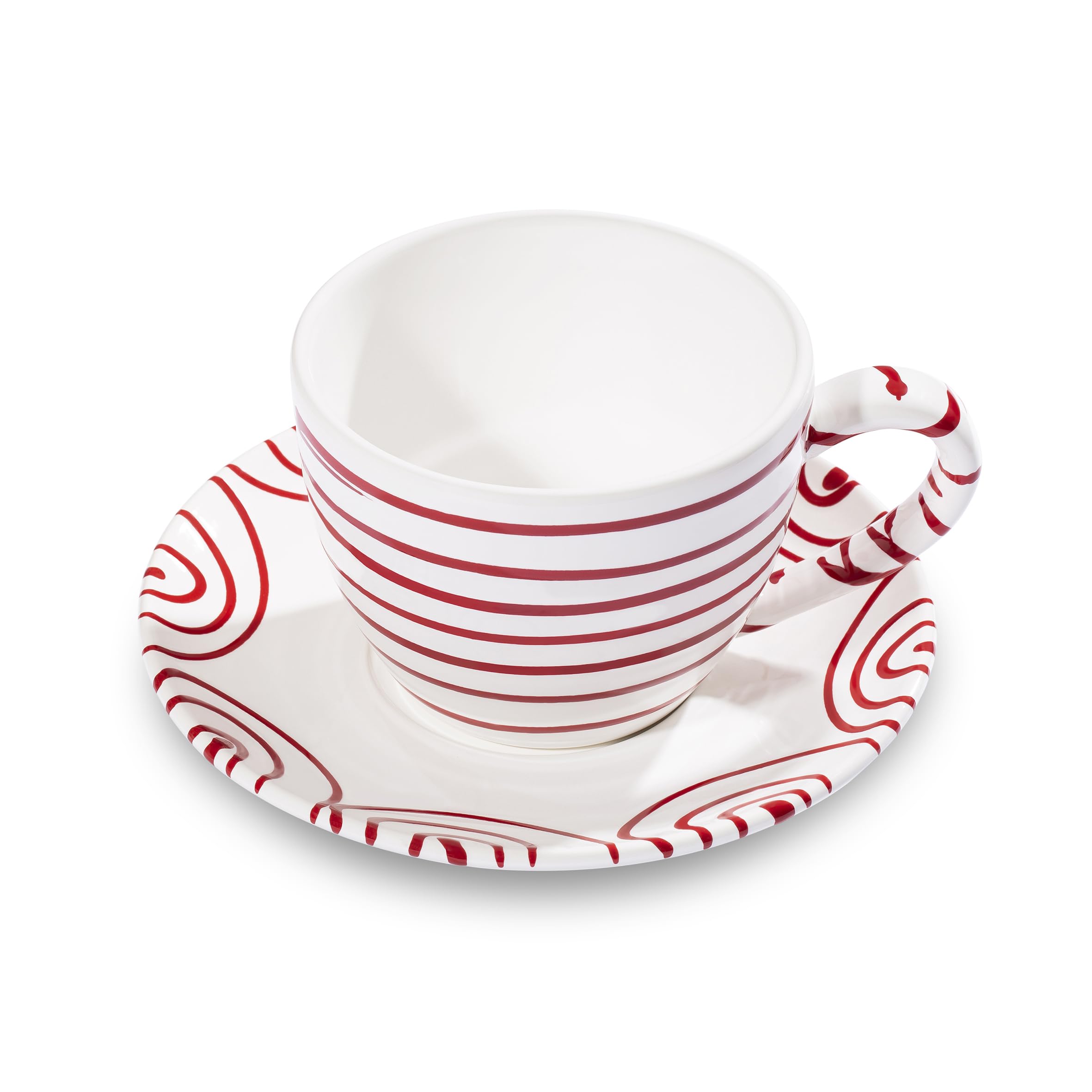 gmundner-keramik-rotgeflammt-teetasse-maxima-mit-unterteller-handgemacht-in-ster image 2