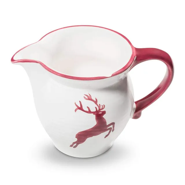 gmundner-keramik-milchgie-er-glatt-bordeauxroter-hirsch-0-3-liter-handgemacht-in image 1